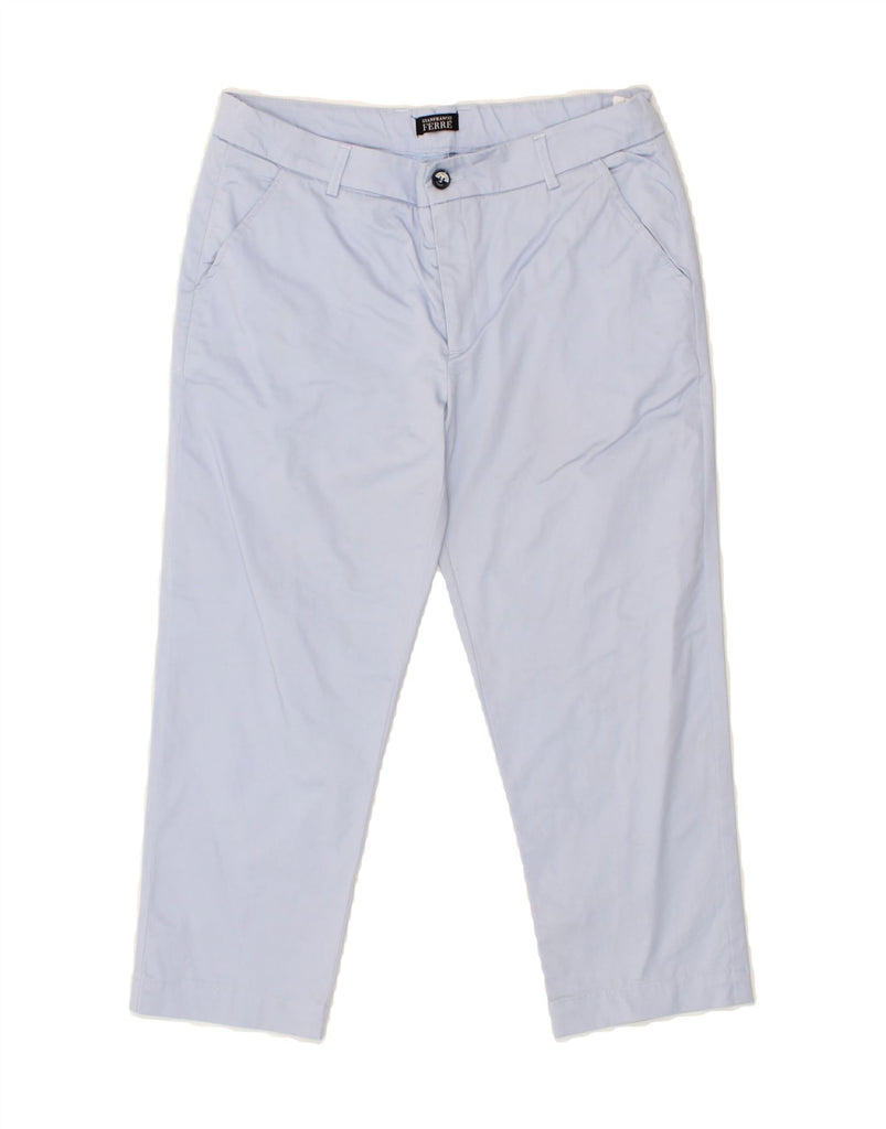 GIANFRANCO FERRE Girls Straight Cropped Trousers 13-14 Years W30 L20 Blue Vintage Gianfranco Ferre and Second-Hand Gianfranco Ferre from Messina Hembry 