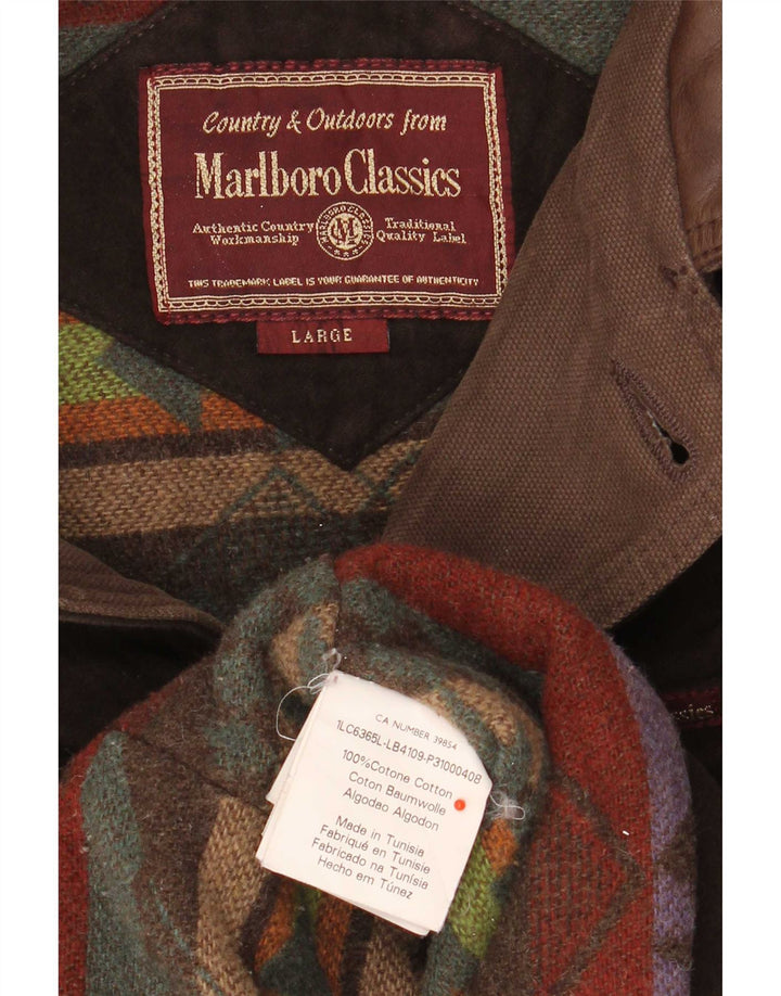 Marlboro Classics Mens Utility Jacket UK 40 Large Brown Cotton