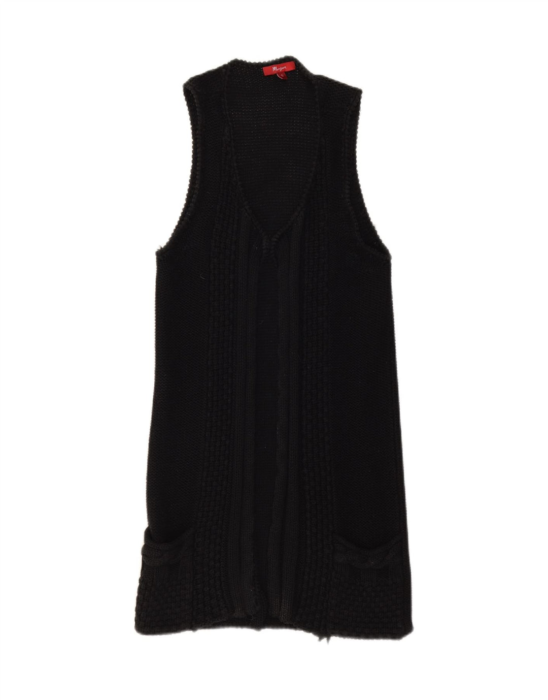 MONSOON Womens Longline Open Cardigan Sweater UK 8 Small Black Cotton Vintage Monsoon and Second-Hand Monsoon from Messina Hembry 