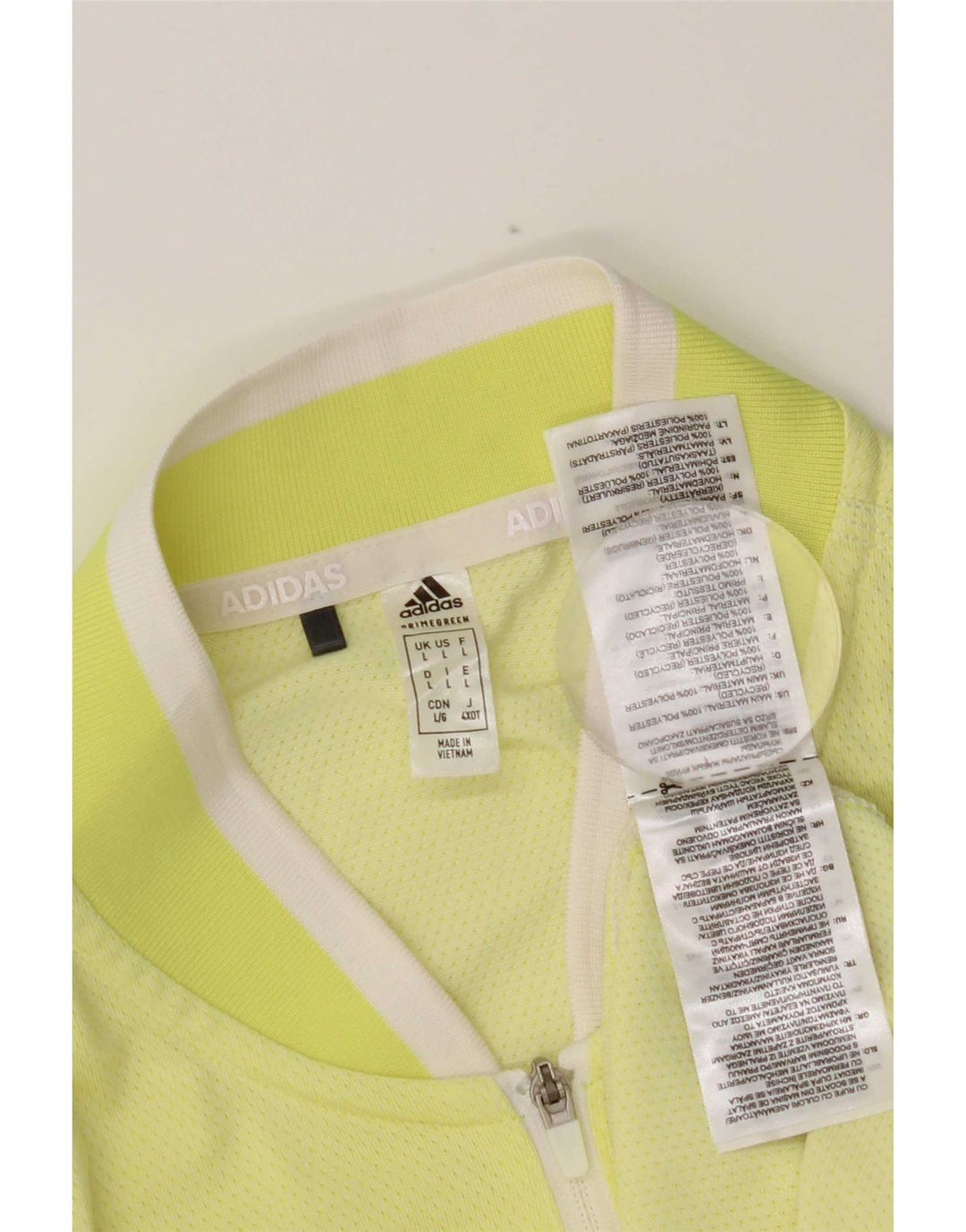 Adidas Womens Vest Top UK 14 Large Yellow Polyester