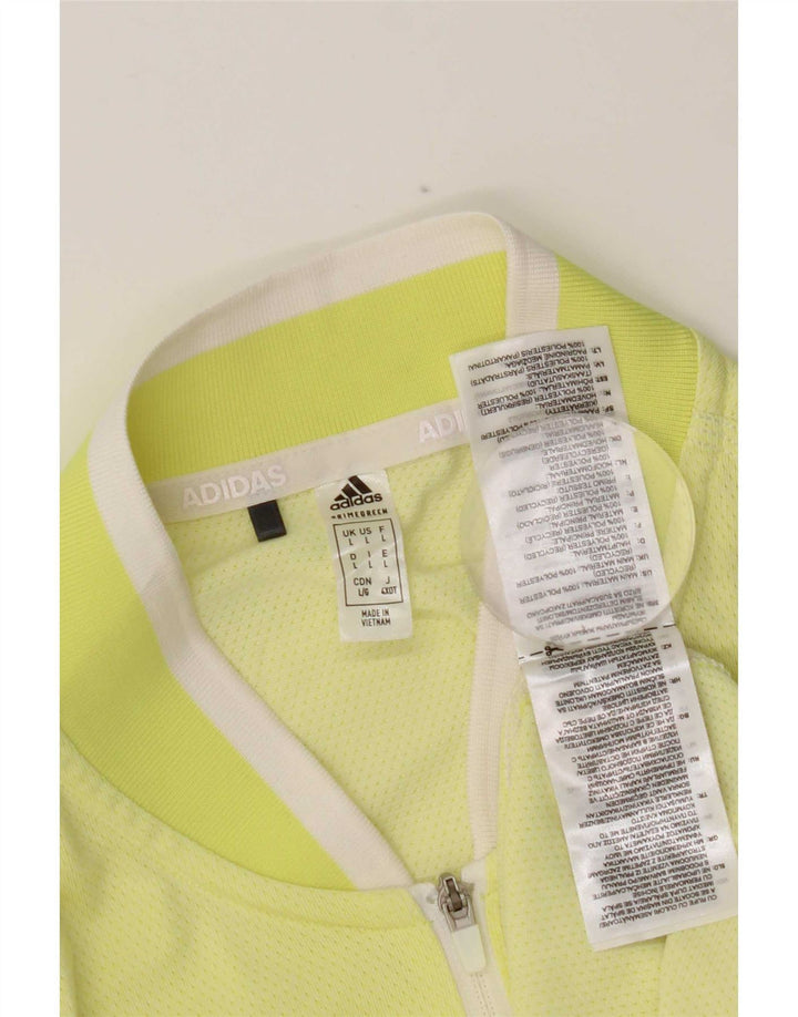 Adidas Womens Vest Top UK 14 Large Yellow Polyester