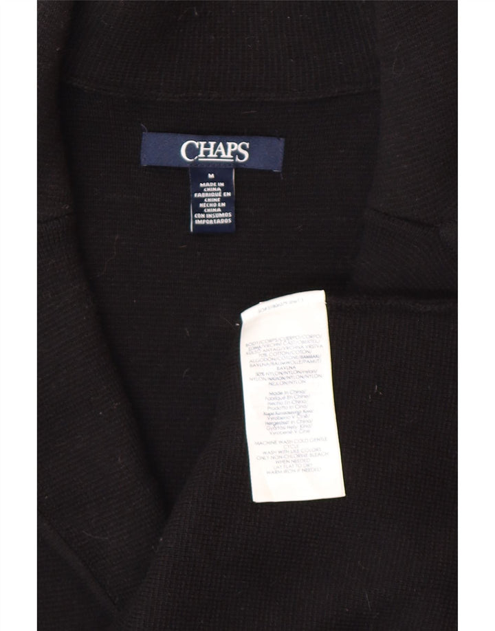 CHAPS Womens 3 Button Blazer Jacket UK 14 Medium Black Cotton