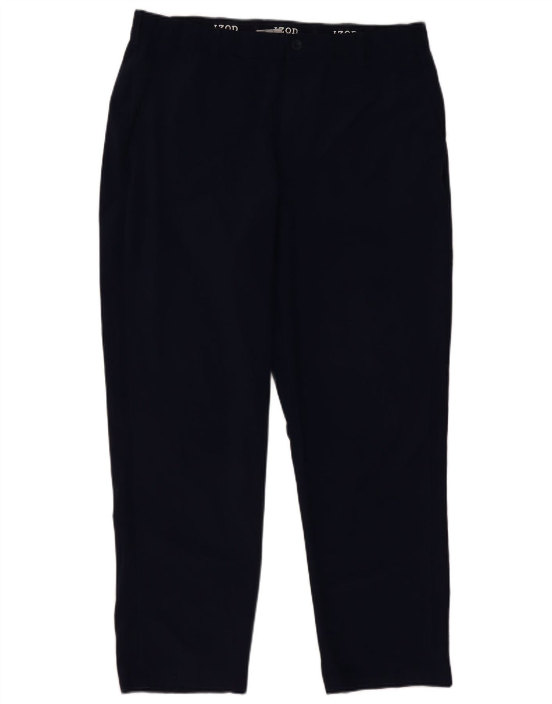 Izod Mens Straight Chino Trousers W40 L30 Navy Blue Polyester
