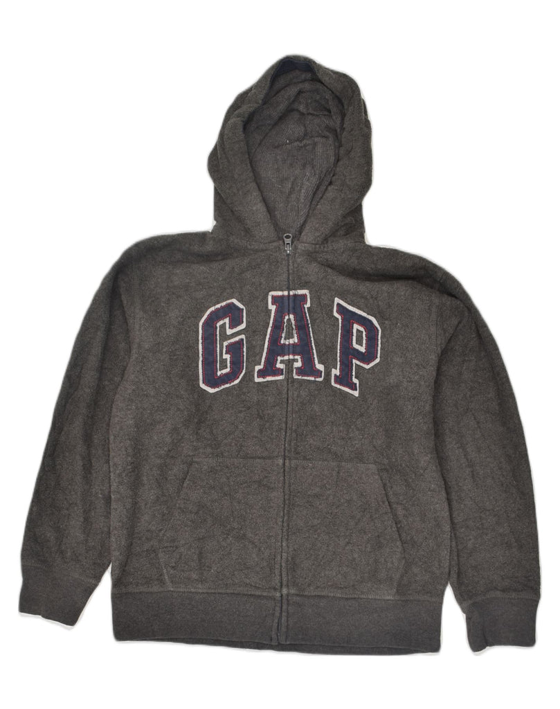 GAP Boys Graphic Fleece Zip Hoodie Sweater 12-13 Years Grey Polyester | Vintage Gap | Thrift | Second-Hand Gap | Used Clothing | Messina Hembry 