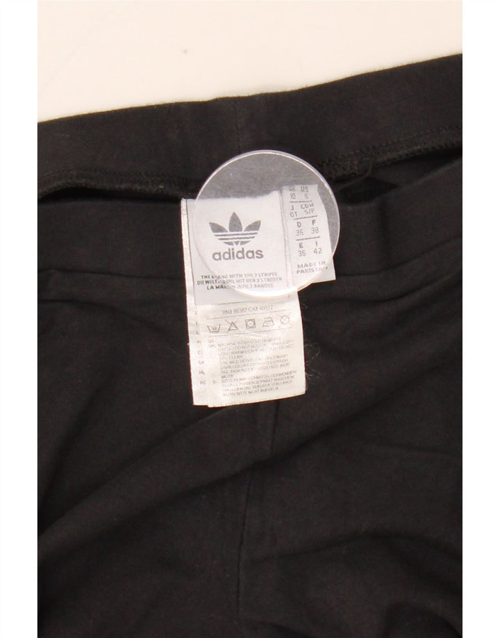 ADIDAS Womens Leggings UK 10 Small  Black Cotton