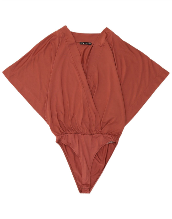 Zara Womens Bodysuit UK 10 Small Brown