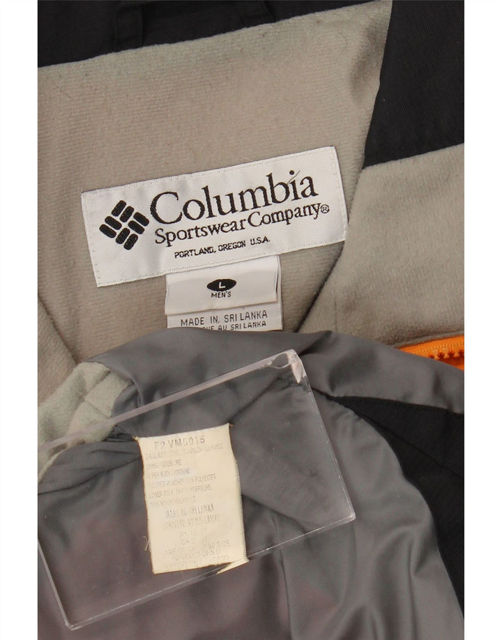 Columbia Mens Windbreaker Jacket UK 40 Large Orange Colourblock Nylon