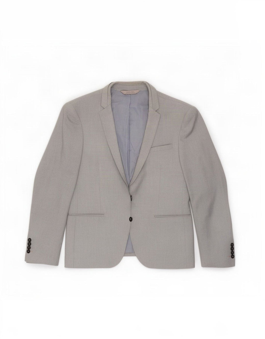 Zara Mens 2 Button Blazer Jacket EU 56 XL Grey Polyester