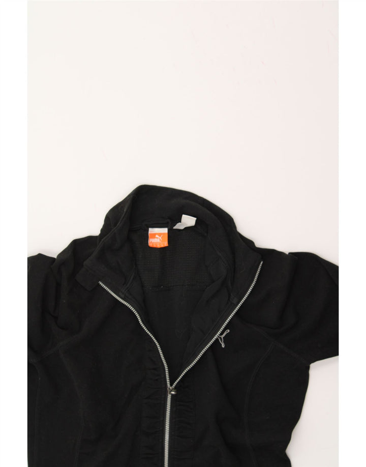 PUMA Womens Tracksuit Top Jacket UK 10 Small Black Polyester