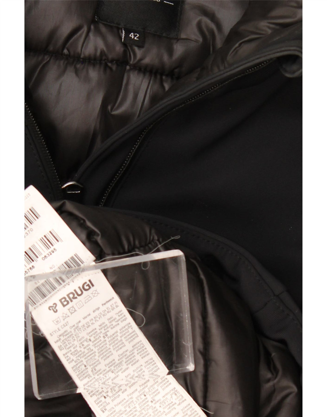 BRUGI Womens Hooded Padded Coat IT 42 Medium Black Polyamide