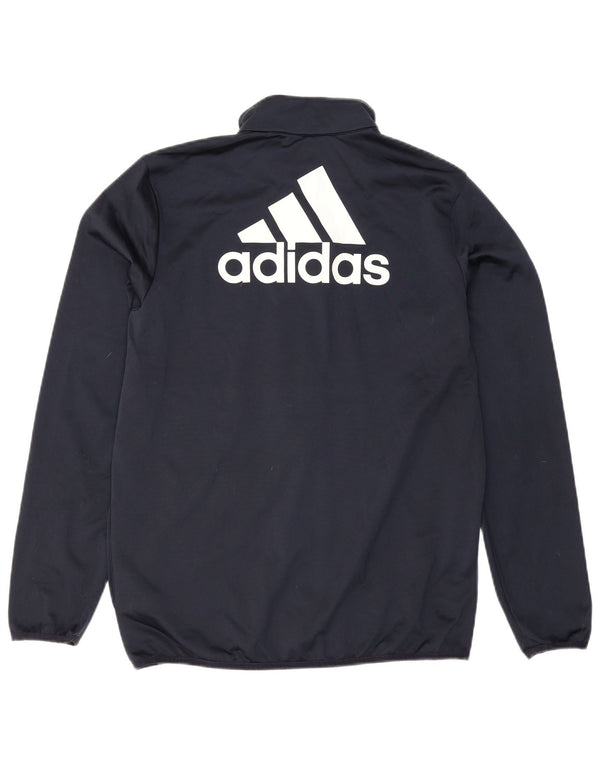 Adidas Boys Primegreen Graphic Tracksuit Top Jacket 15-16 Years Navy Blue