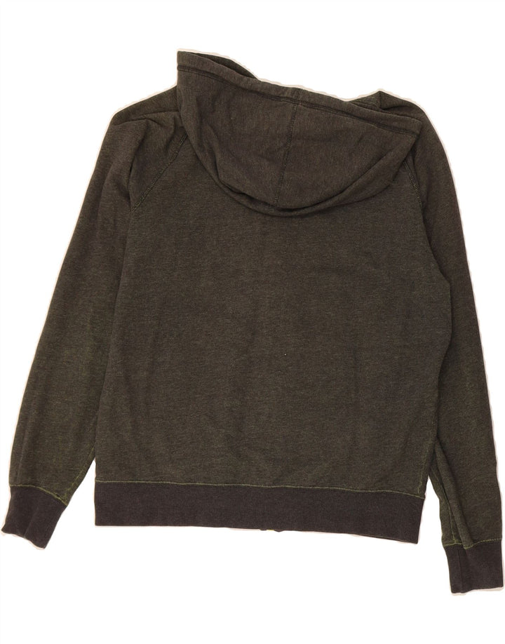 NIKE Womens Zip Hoodie Sweater UK 14 Medium Khaki Cotton Vintage Nike and Second-Hand Nike from Messina Hembry 