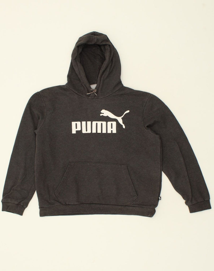 PUMA Mens Graphic Hoodie Jumper Medium Grey Cotton | Vintage Puma | Thrift | Second-Hand Puma | Used Clothing | Messina Hembry 