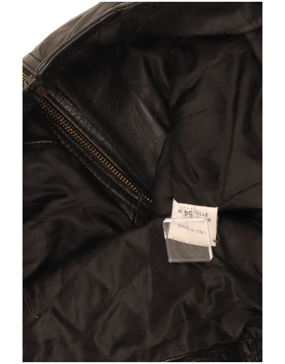 Vintage Mens Leather Racer Jacket IT 54 XL Black Leather