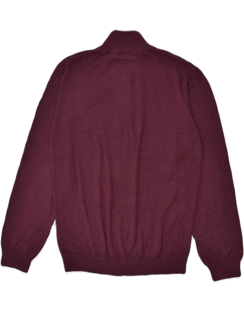 MOUNTAIN WAREHOUSE Mens Zip Neck Jumper Sweater Large Burgundy | Vintage | Thrift | Second-Hand | Used Clothing | Messina Hembry 