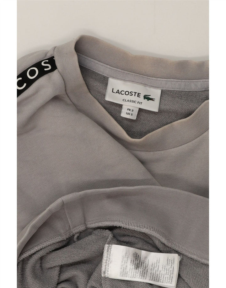 Lacoste Mens Graphic Sweatshirt Jumper Size 3 Small Grey Colourblock