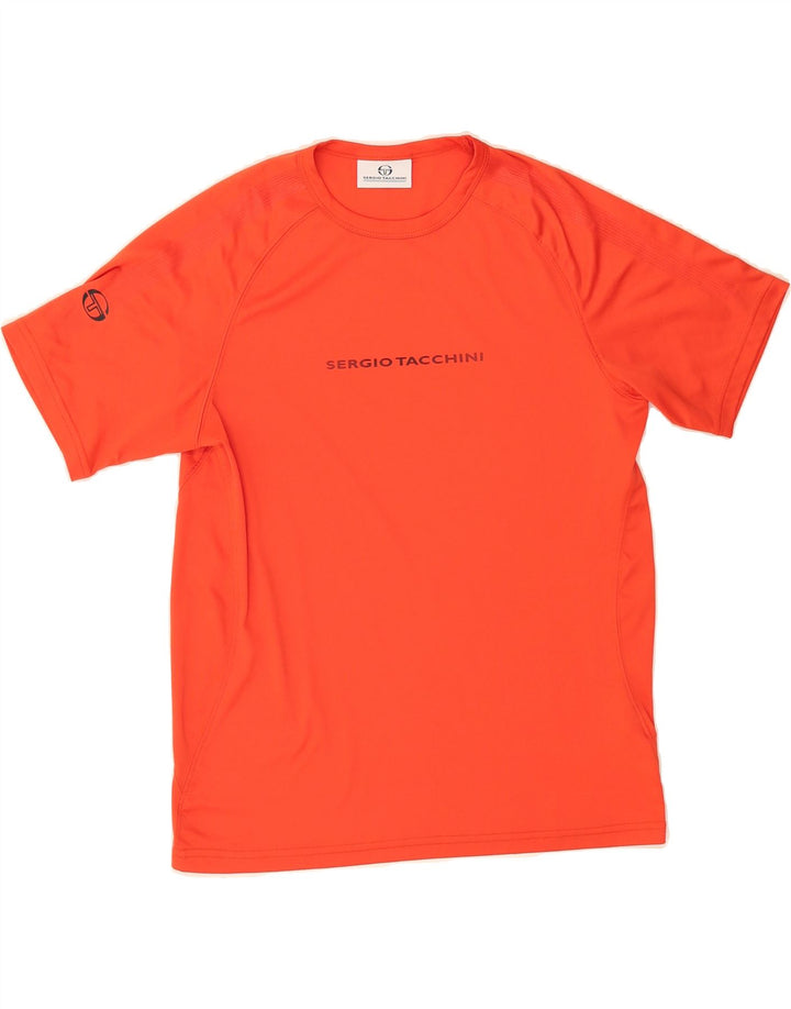 SERGIO TACCHINI Boys Graphic T-Shirt Top 13-14 Years 2XL Orange Polyester Vintage Sergio Tacchini and Second-Hand Sergio Tacchini from Messina Hembry 