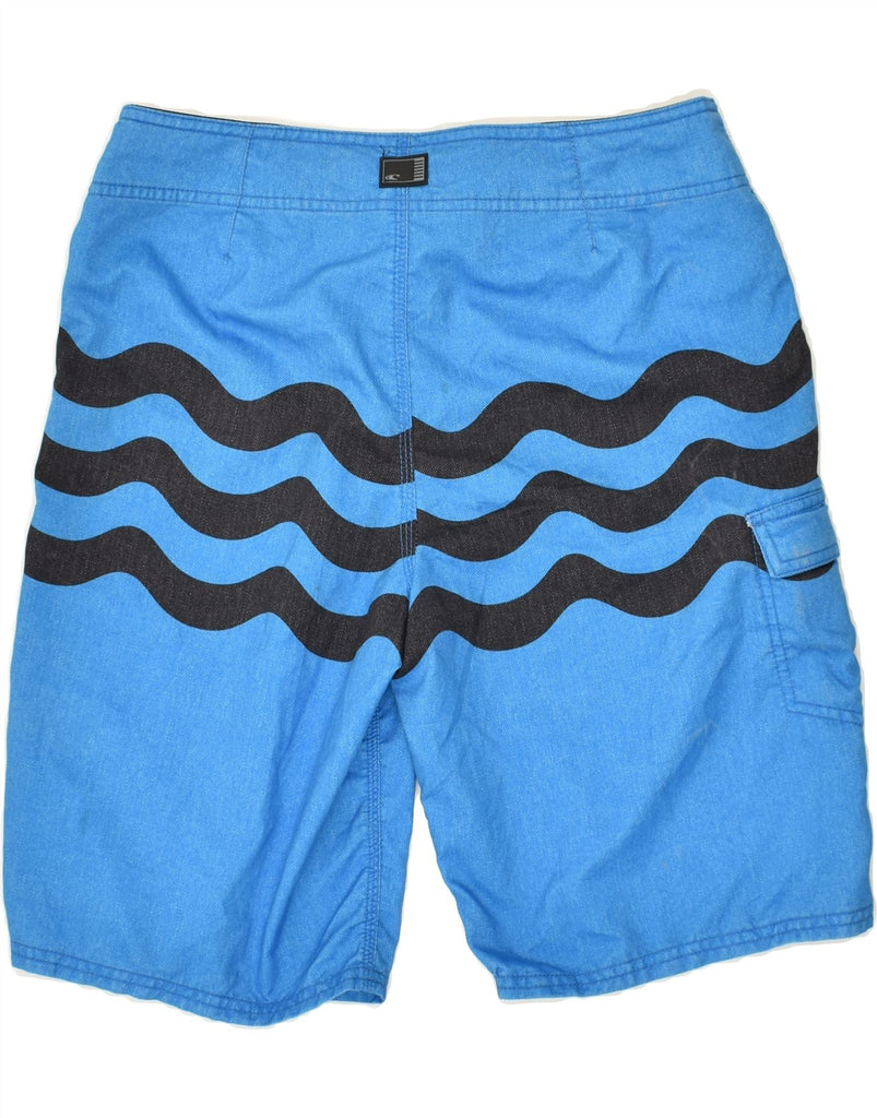 O'NEILL Mens Swimming Shorts Medium Blue Chevron Polyester | Vintage O'Neill | Thrift | Second-Hand O'Neill | Used Clothing | Messina Hembry 