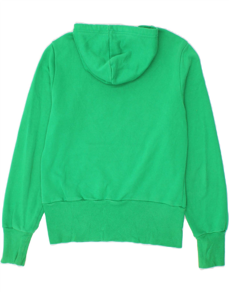 ADIDAS Womens Graphic Hoodie Jumper EU 40 Medium Green Cotton | Vintage Adidas | Thrift | Second-Hand Adidas | Used Clothing | Messina Hembry 