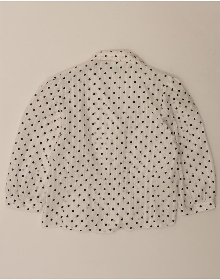 CANDA Womens 3/4 Sleeve Shirt Blouse EU 40 Medium White Polka Dot