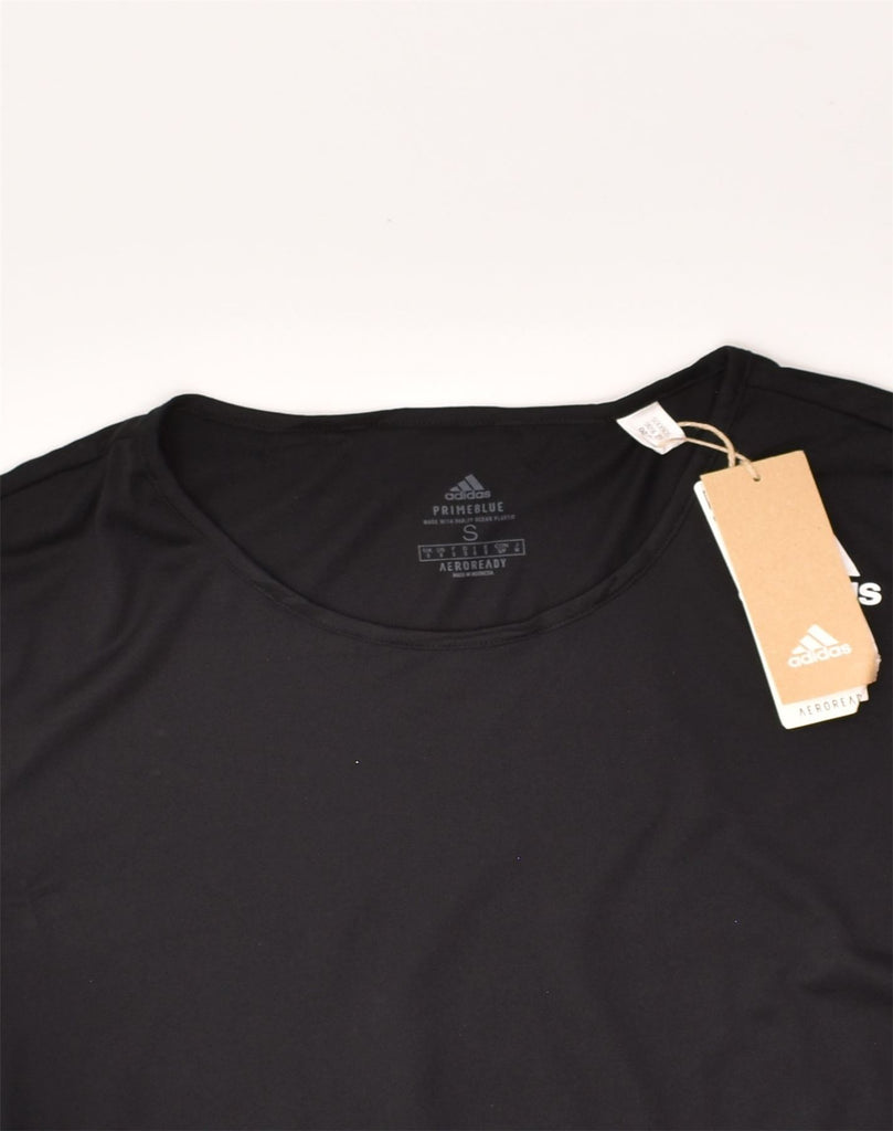 ADIDAS Mens T-Shirt Top Small Black Polyester | Vintage Adidas | Thrift | Second-Hand Adidas | Used Clothing | Messina Hembry 