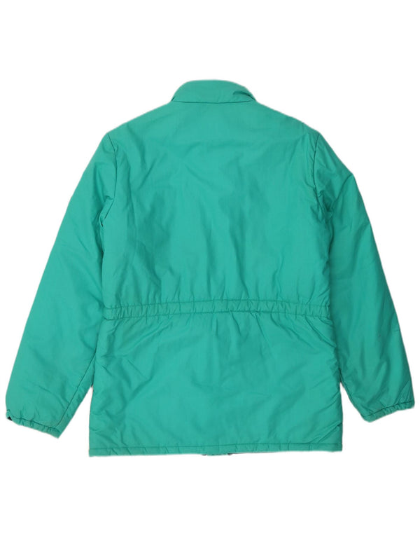 Vintage Womens Ski Jacket EU 40 Medium Green Colourblock Cotton