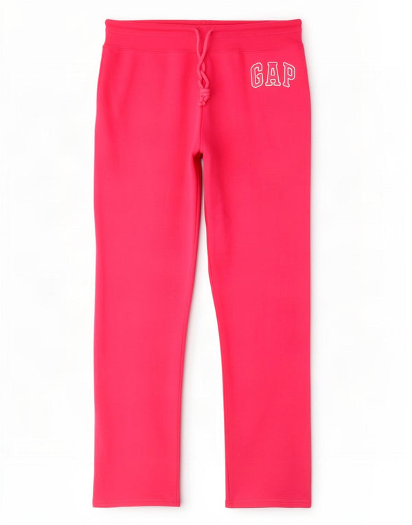 Gap Womens Graphic Tracksuit Trousers UK 14 Medium Pink Cotton