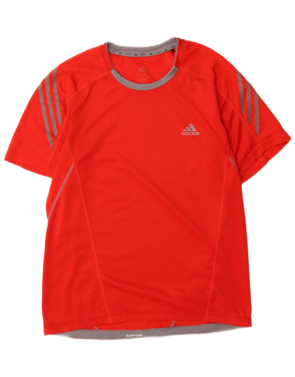 Adidas Mens T-Shirt Top Medium Red Polyester