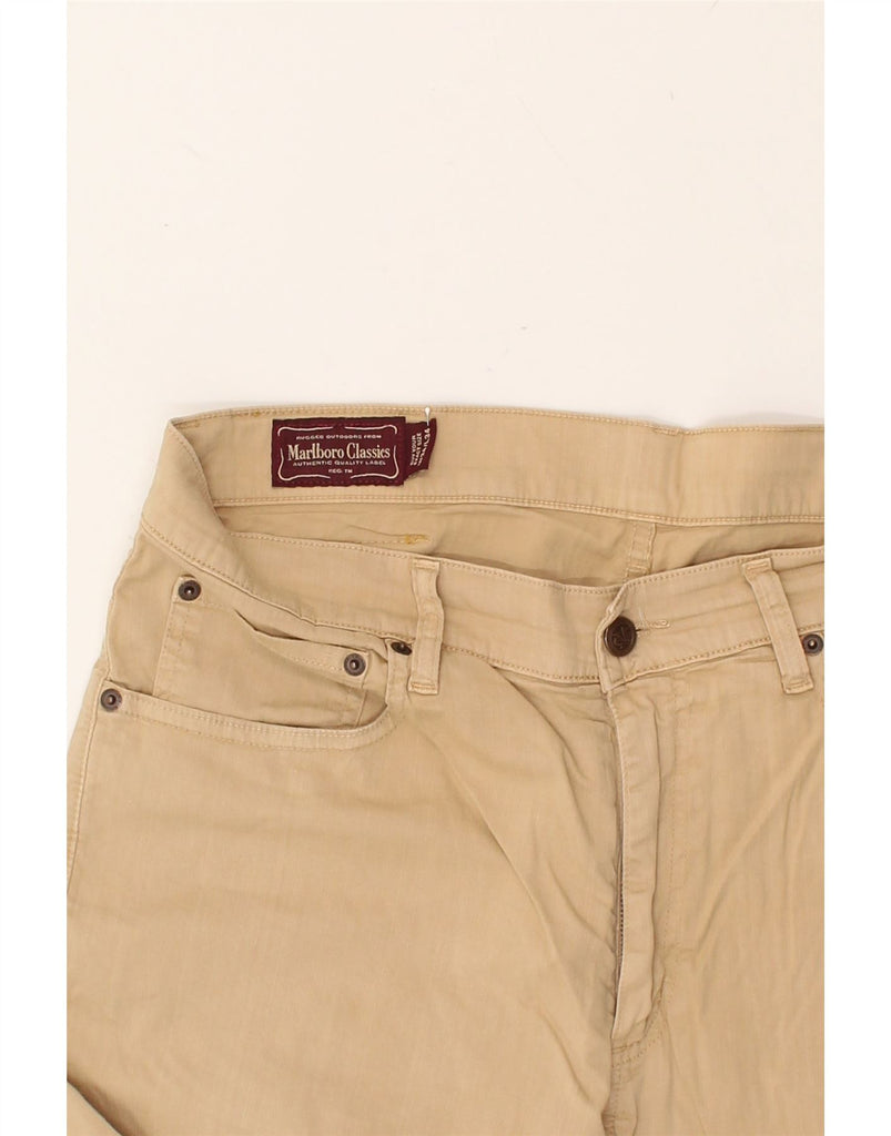 MARLBORO CLASSICS Mens Straight Casual Trousers W34 L30 Beige Cotton | Vintage Marlboro Classics | Thrift | Second-Hand Marlboro Classics | Used Clothing | Messina Hembry 