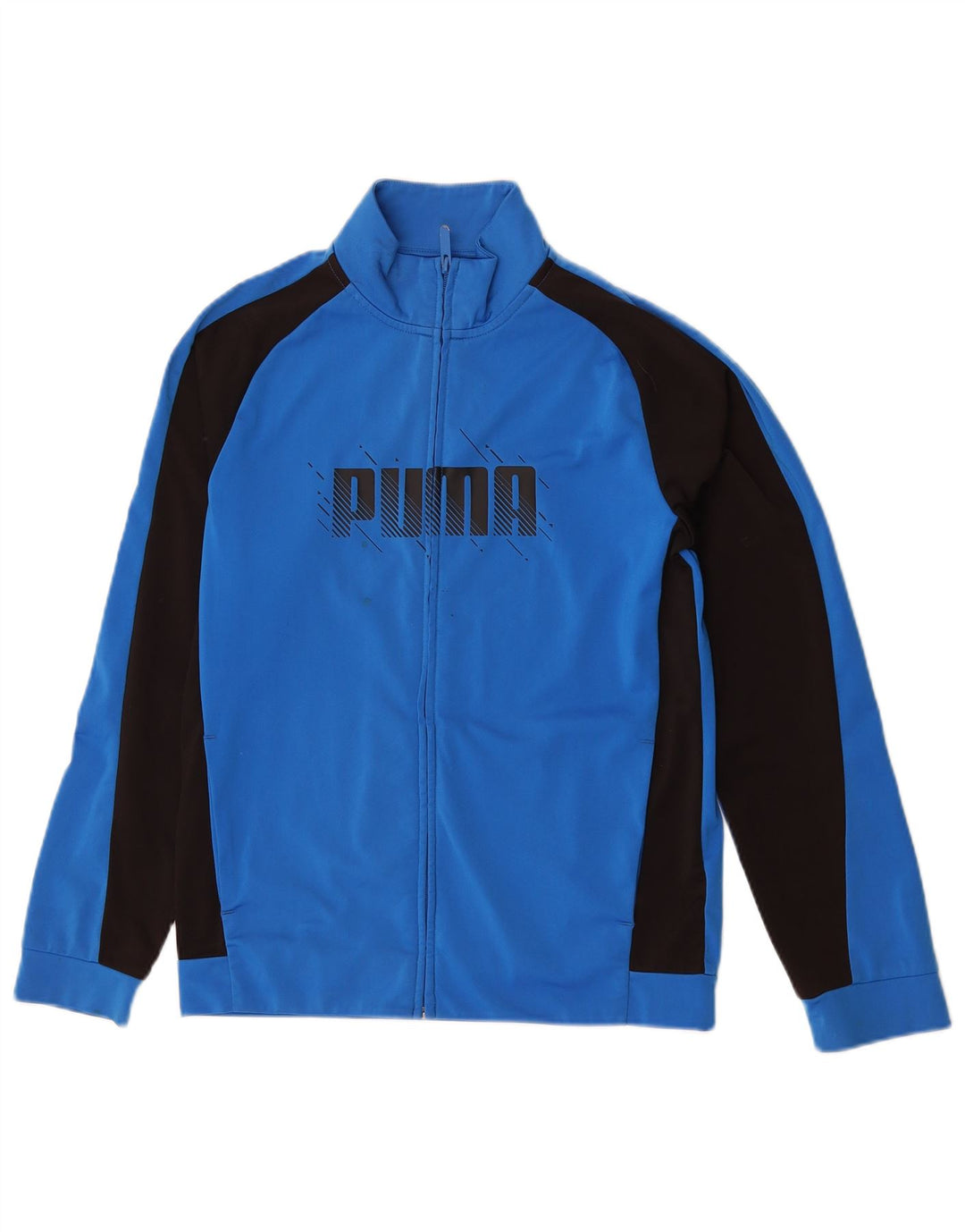 Puma Boys Graphic Tracksuit Top Jacket 13-14 Years Blue Colourblock