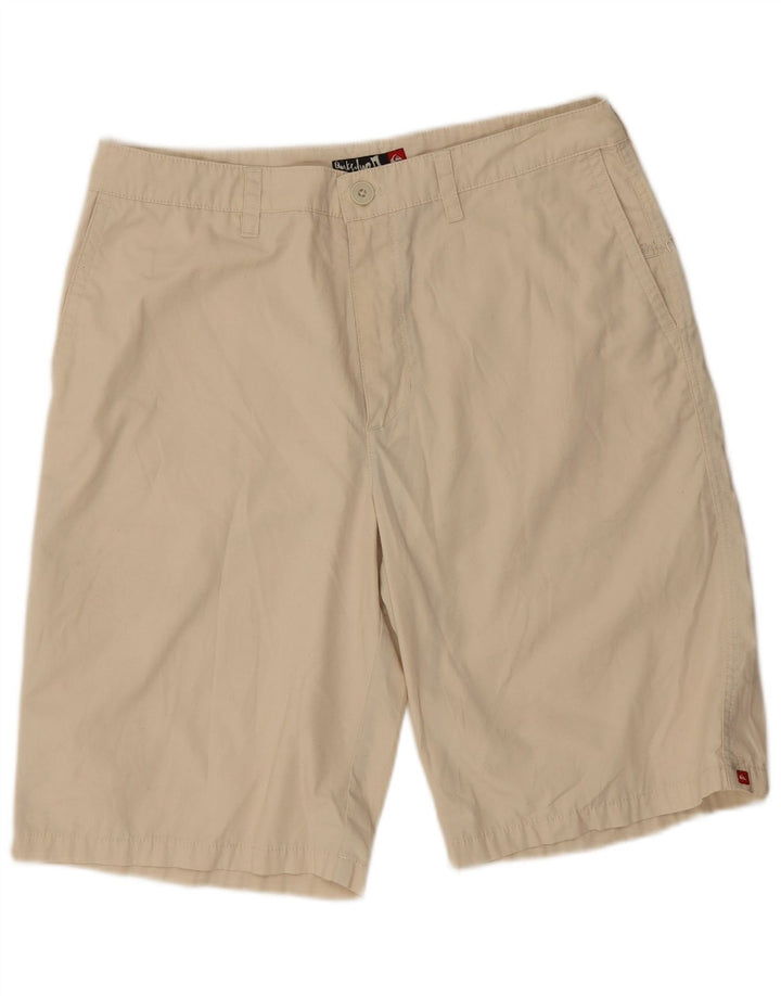 Vintage Mens Chino Shorts W33 Medium Beige Polyester