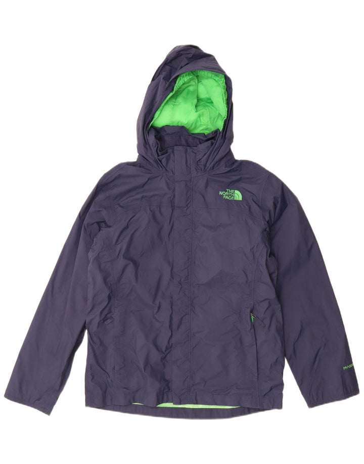 The North Face Boys Hooded Rain Jacket 14-15 Years Large Navy Blue