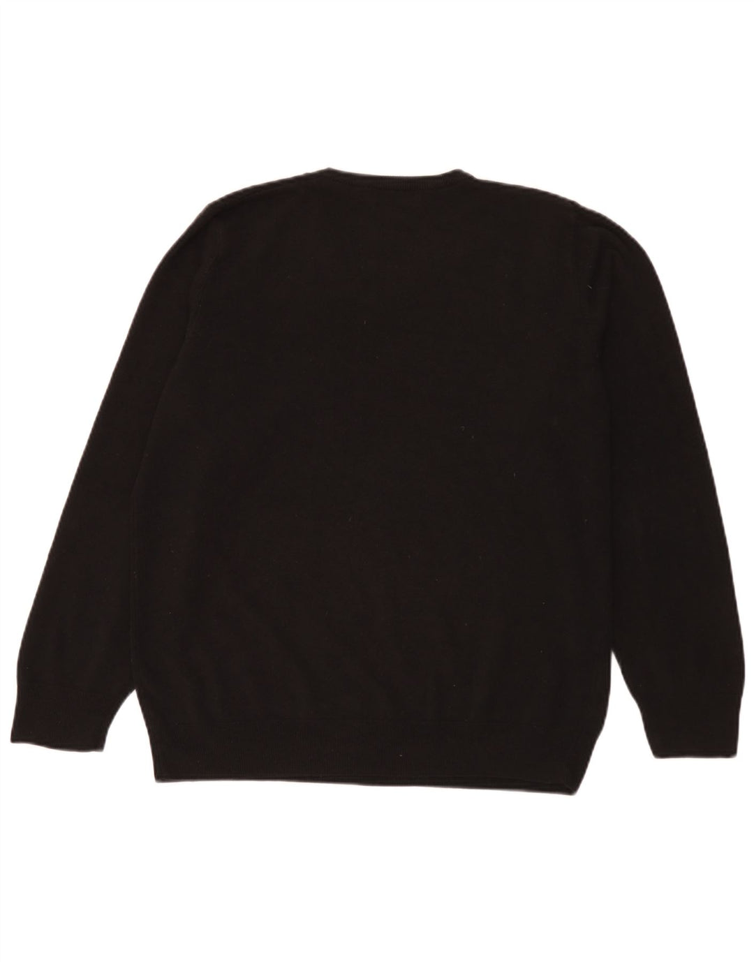 Marks & Spencer Mens Blue Harbour V-Neck Jumper Sweater Large Black Acrylic