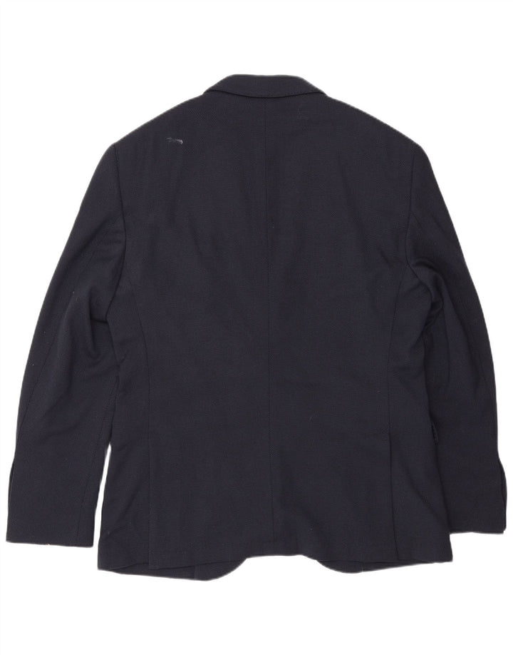 Massimo Dutti Mens 2 Button Blazer Jacket EU 50 Medium Navy Blue Wool