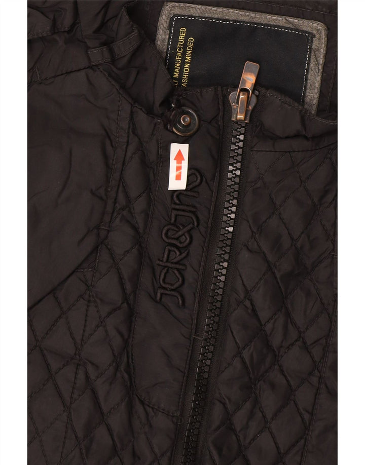 Jack & Jones Mens Quilted Jacket UK 44 2XL Grey Nylon