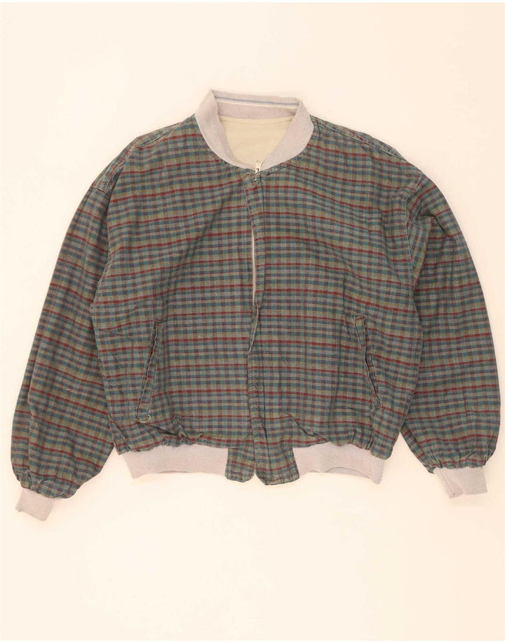 Mash Mens Reversible Jacket UK 40 Large Beige Colourblock Cotton