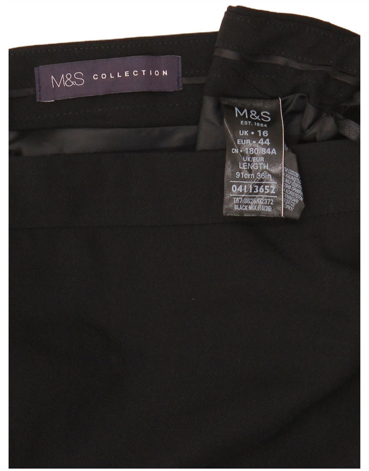 Marks & Spencer Womens Maxi Skirt UK 16 Large W34  Black Polyester