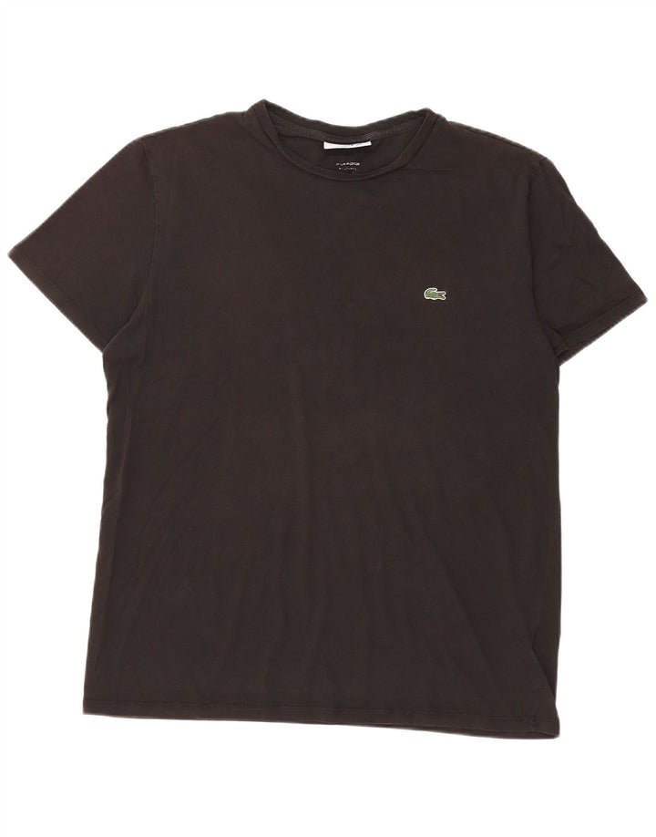 Lacoste Mens T-Shirt Top Medium Black Cotton