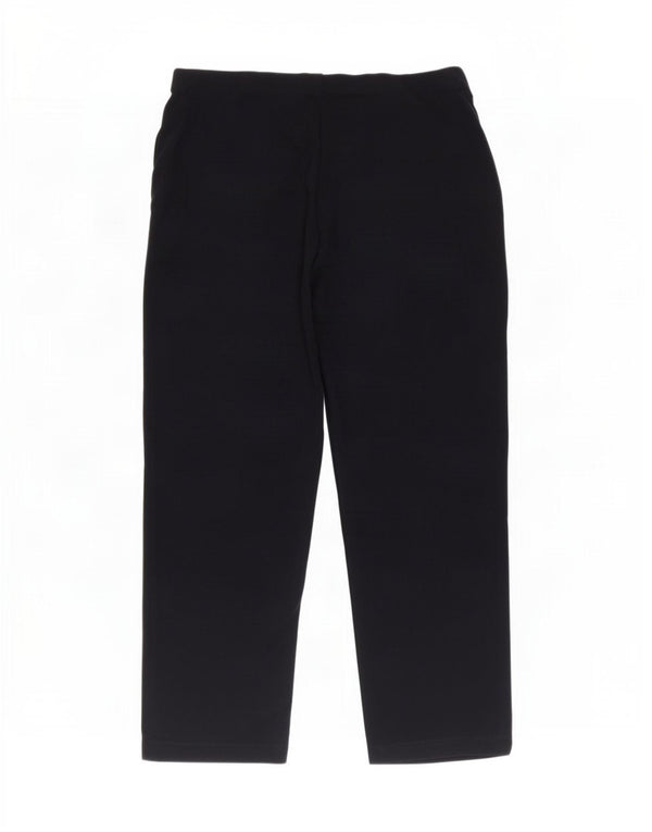 Marks & Spencer Womens Cropped Trousers UK 14 Large W32 L26 Navy Blue