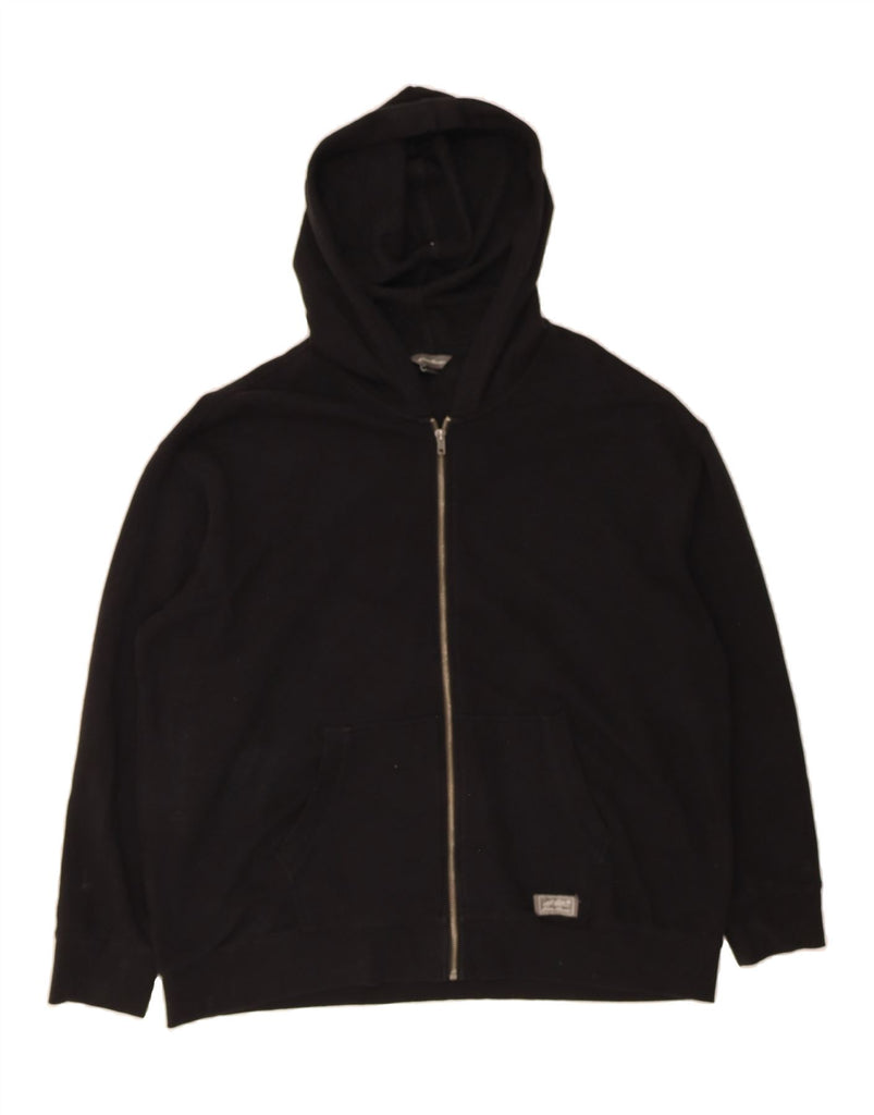 EDDIE BAUER Womens Oversized Zip Hoodie Sweater UK 18 XL Black Cotton Vintage Eddie Bauer and Second-Hand Eddie Bauer from Messina Hembry 