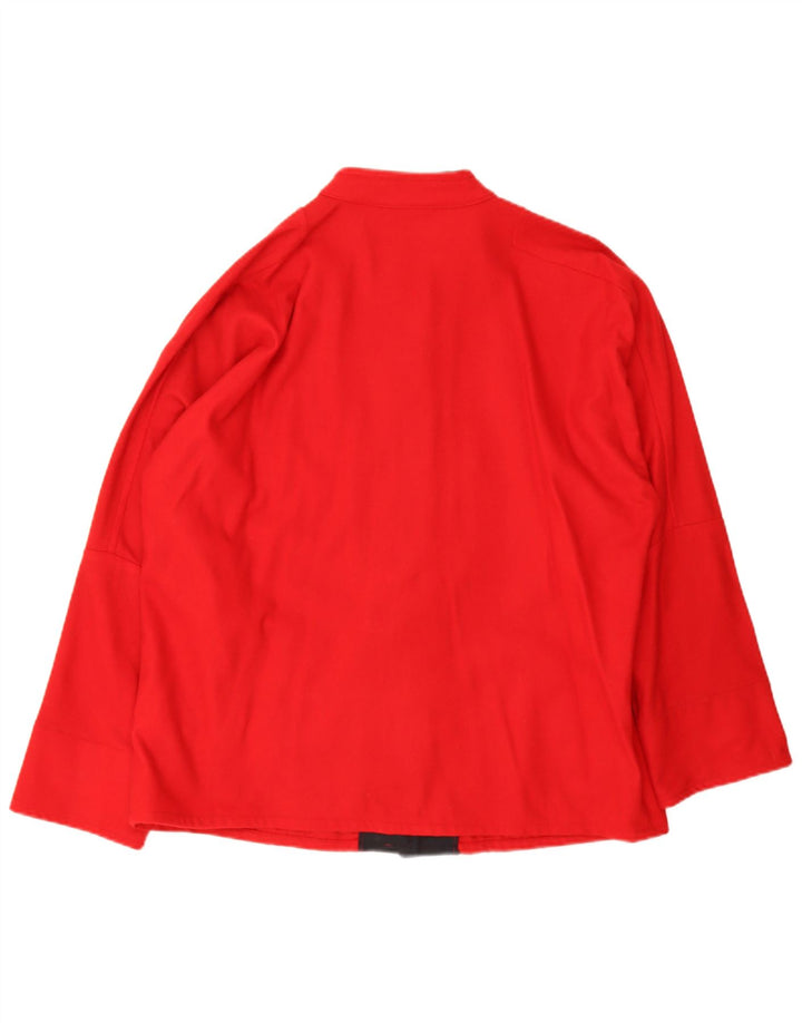 Faciba Womens Oversized Bomber Jacket IT 48 XL Red Wool
