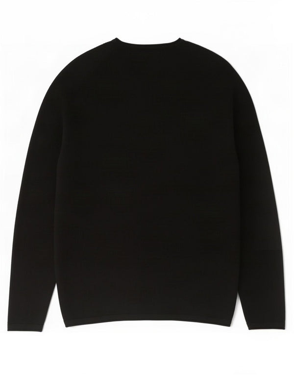 Jack & Jones Mens Crew Neck Jumper Sweater Large Black Cotton