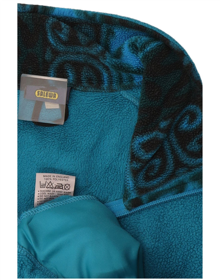 SALEWA Mens Fleece Jacket UK 42 XL Blue Geometric Polyester