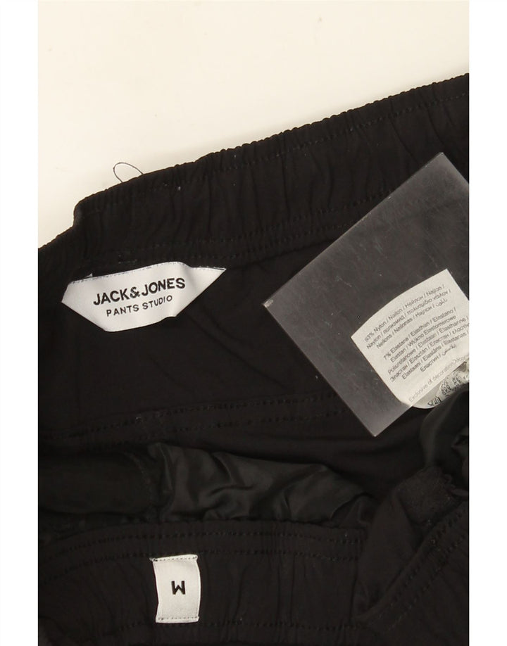 JACK & JONES Mens Joggers Cargo Trousers Medium W32 L28 Black Nylon