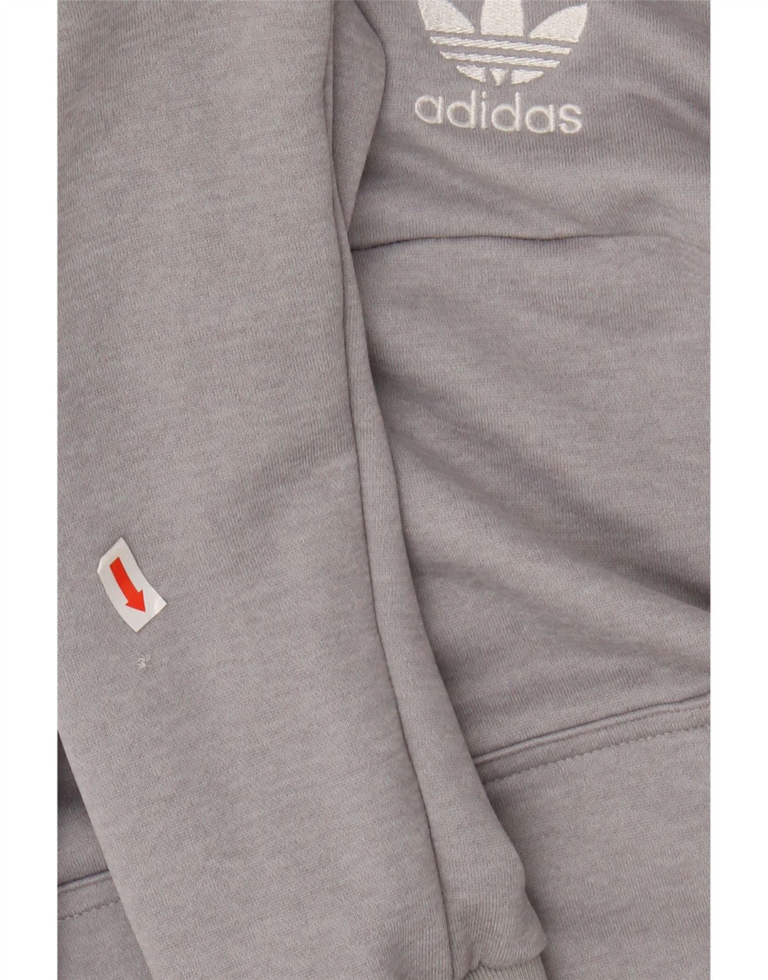 ADIDAS Mens Zip Neck Hoodie Jumper Medium Grey Polyester