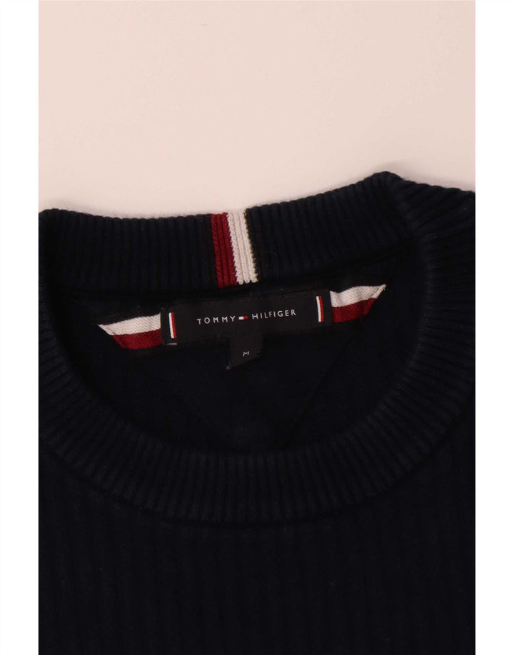 Tommy Hilfiger Mens Crew Neck Jumper Sweater Medium Navy Blue Colourblock