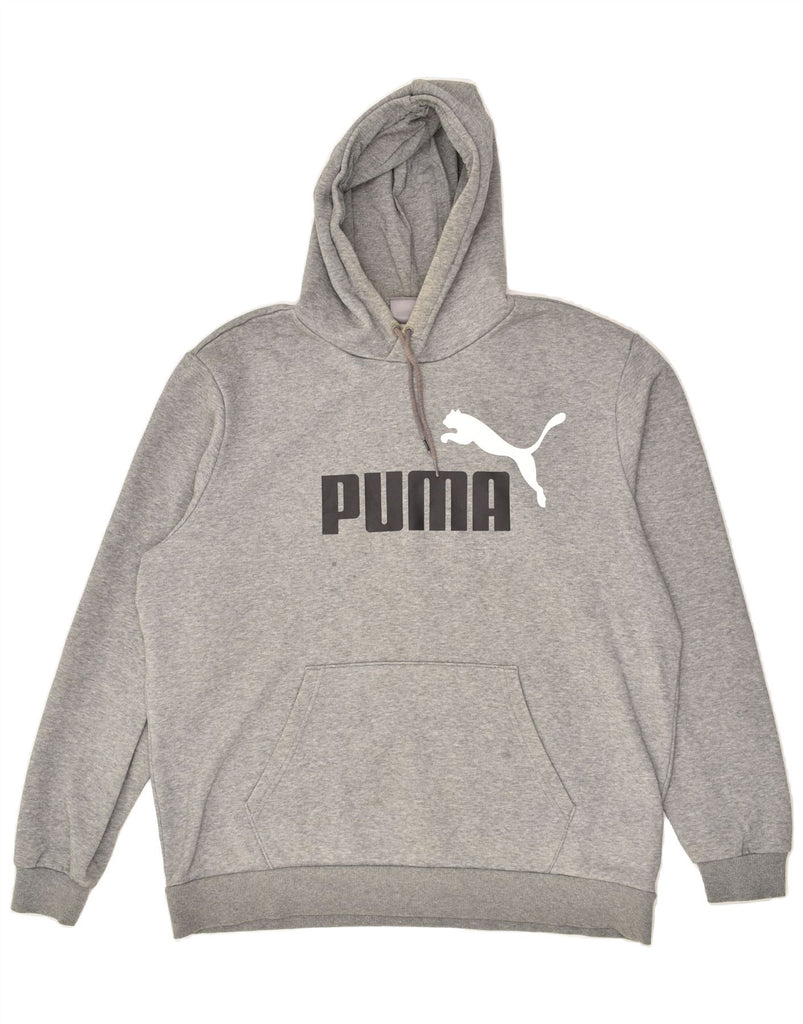 PUMA Mens Graphic Hoodie Jumper XL Grey Cotton | Vintage Puma | Thrift | Second-Hand Puma | Used Clothing | Messina Hembry 