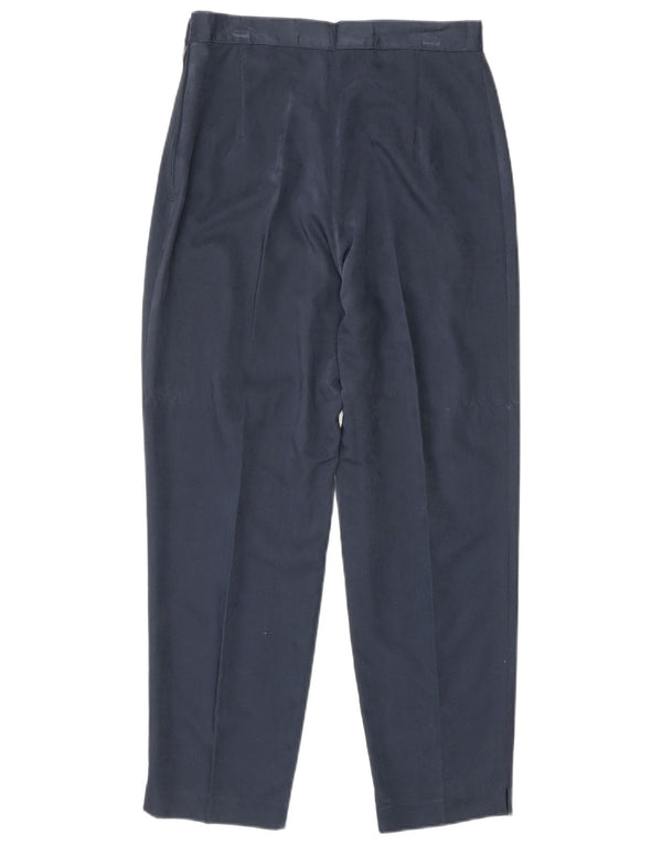 Vintage Womens Tapered Cropped Trousers IT 42 Medium W26 L25 Navy Blue