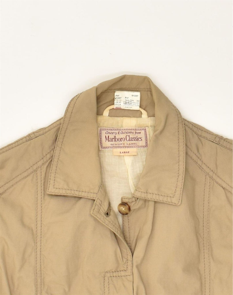 MARLBORO CLASSICS Womens Bomber Jacket UK 14 Large Brown Polyester | Vintage Marlboro Classics | Thrift | Second-Hand Marlboro Classics | Used Clothing | Messina Hembry 