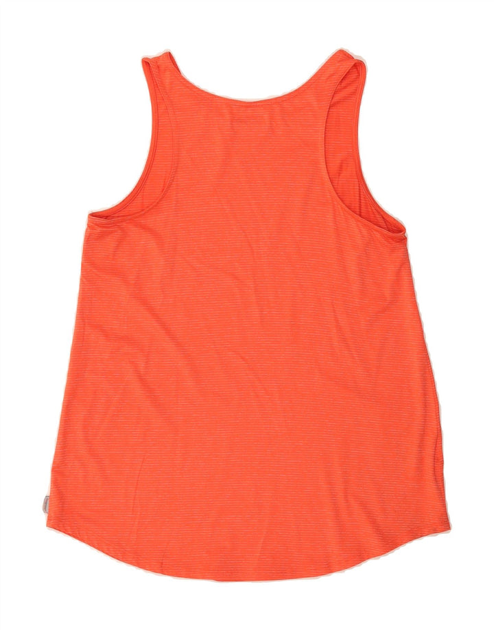 EDDIE BAUER Womens Vest Top UK 12 Medium Orange Striped Polyester Vintage Eddie Bauer and Second-Hand Eddie Bauer from Messina Hembry 